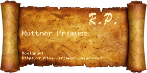 Ruttner Primusz névjegykártya